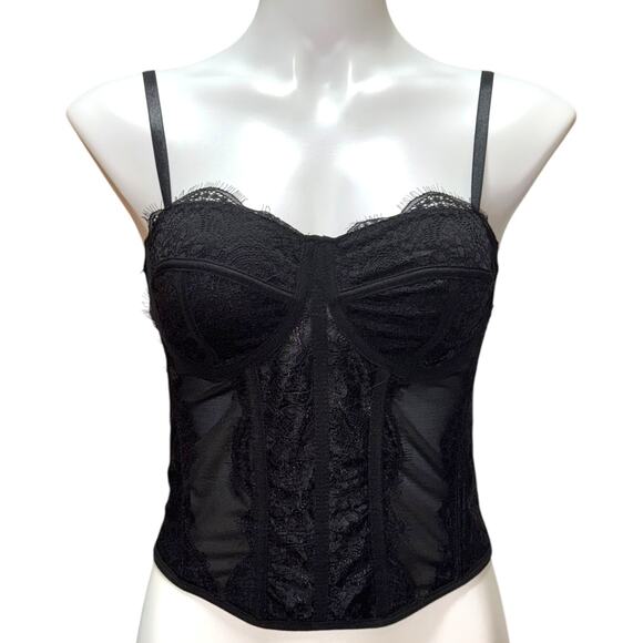 Dealmore Corset Lace Mesh Black Medium 8/10 - Picture 2 of 8